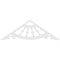 Ekena Millwork Pitch Wagon Wheel Architectural Grade PVC Gable Pediment, 60"W x 20"H x 1"P (8/12) GPP060X020X100WAG - alternate 3